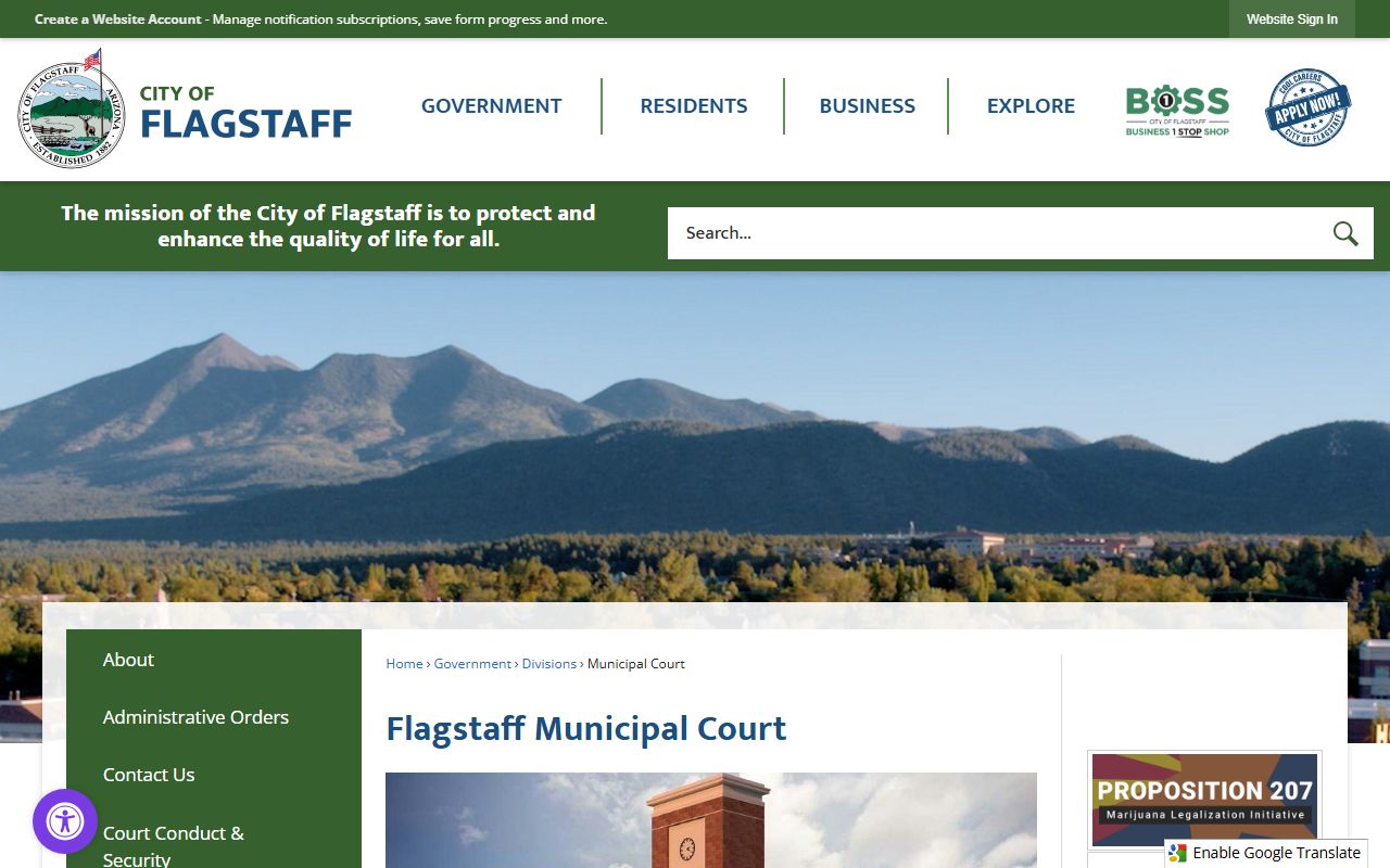 Flagstaff Municipal Court homepage