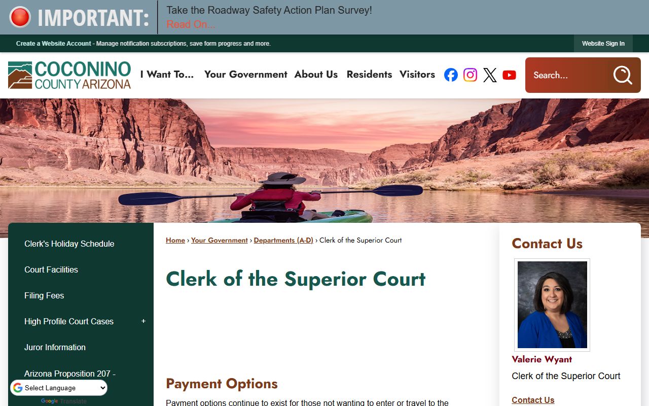 Coconino County Clerk of Superior Court homepage