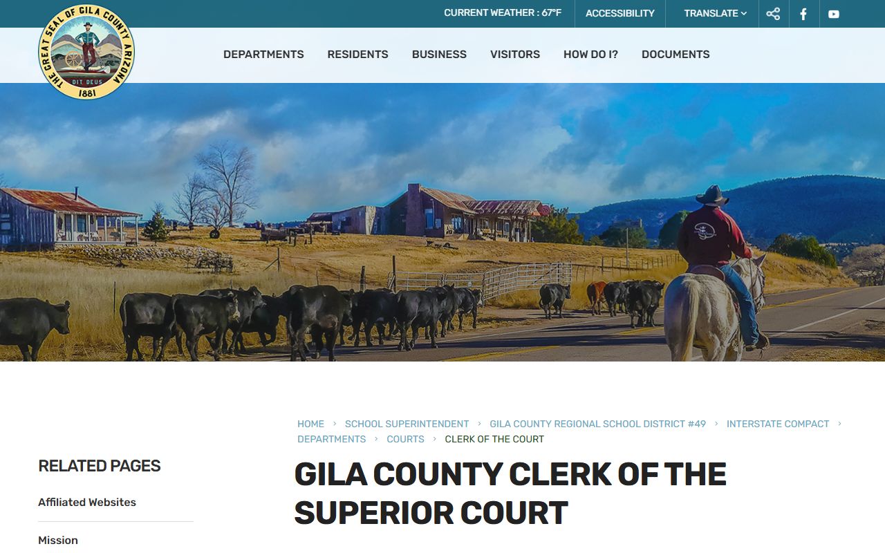 Gila County Clerk of Superior Court homepage
