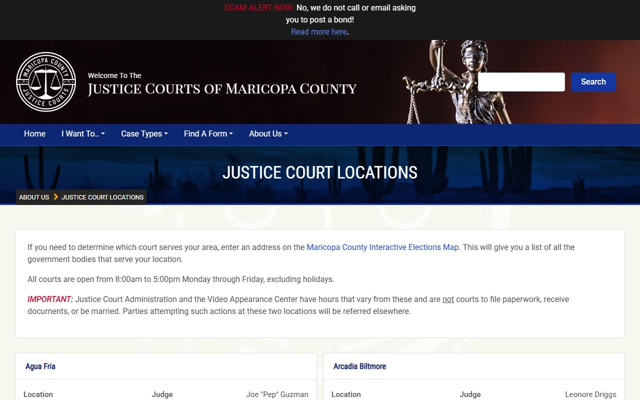 Maricopa County Justice Court precinct locations