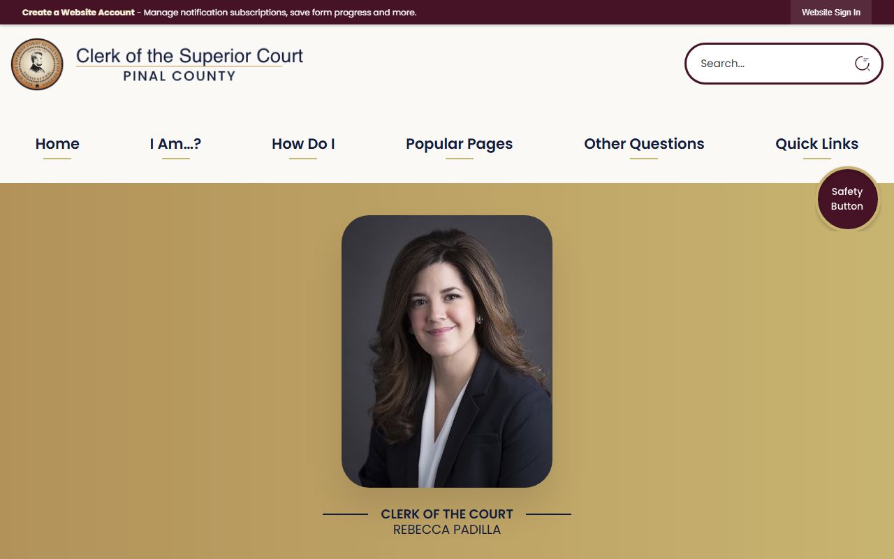 Pinal County Clerk of Superior Court homepage